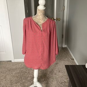 Pleione Anthropologie M long sleeve red shirt